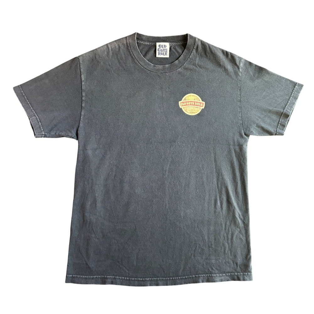 Old Guys Rule Mens Cotton T-Shirt Vintage Goods Graphic Large Black